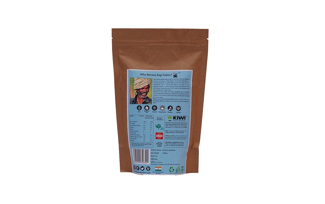 Kiwi Kisan Window Breakfast Cereal Ragi & Banana Flakes   Pack  250 grams